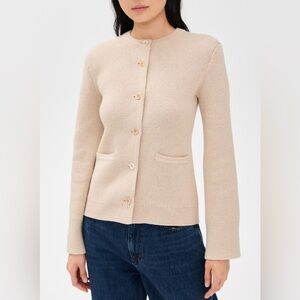 Alex Mill Cotton Cashmere Provence Sweater Jacket in Sand